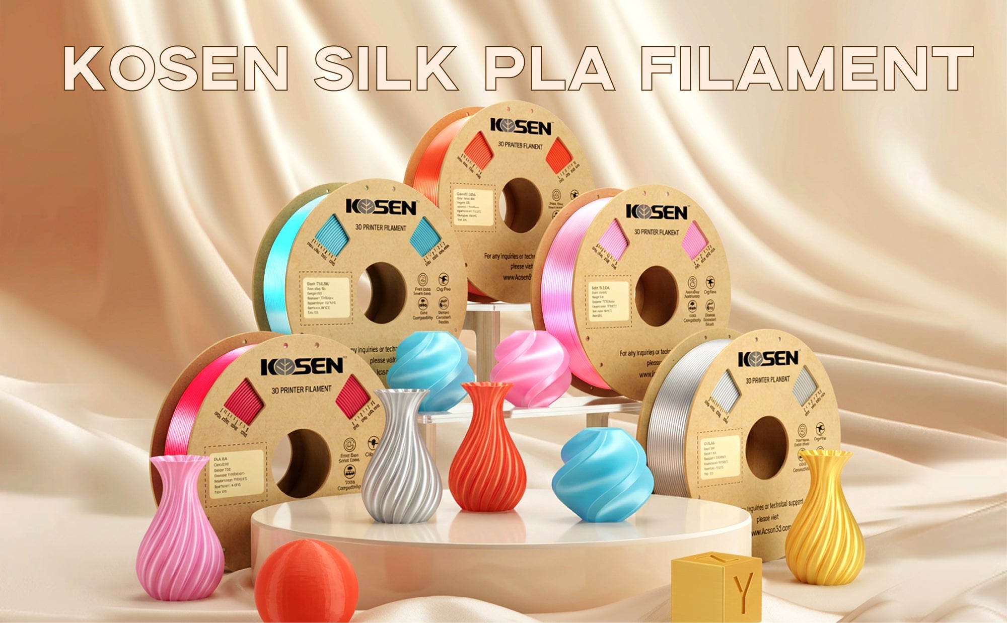 KOSEN PLA-Silk 1.75mm Single Color 3D Filament 1KG